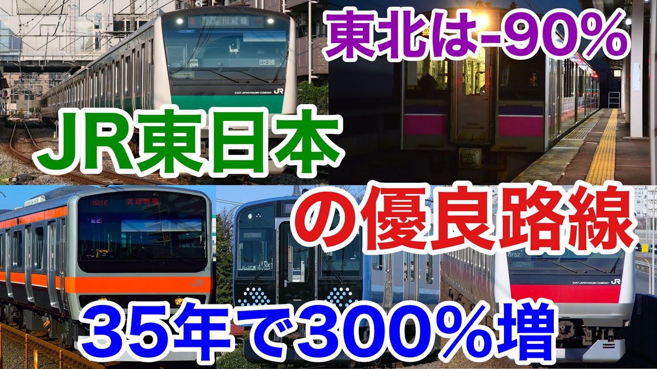 【迷列車で行こう】謎学編 269 JR東日本で1番成長した路線はどこ？35年で利用者数3倍になった優良路線も