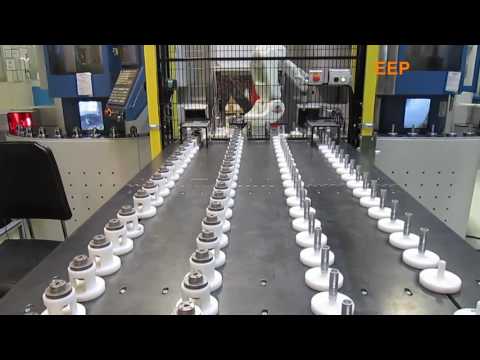 Roboter RS05L zur Beschickung von zwei EMAG VL3