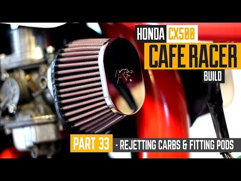 Honda CX500 Cafe Racer Build 33 - Rejetting the carbs & fitting K&N pods