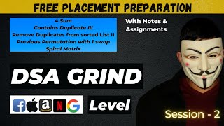 DSA Grind Session -2 | Data Structures & Algorithms | Interview Preparation | Placement 2022