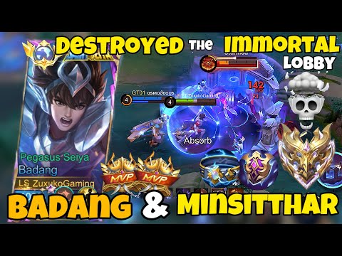 BADANG x MINSITTHAR PART 2 😈 | Mythical Immortal Lobby DESTROYED | ZuxukoGaming | 