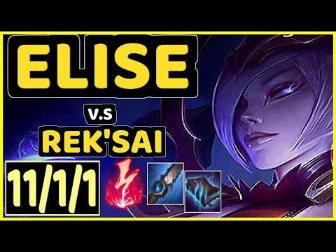 CRUSH (ELISE) vs REK'SAI - 11/1/1 KDA JUNGLE GAMEPLAY - KR Ranked MASTER