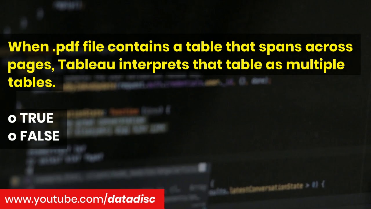 Tableau - Certification - .pdf file as datasource
