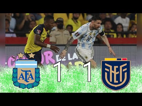 Argentina 1 vs Ecuador 1 - Eliminatorias Sudamericanas Qatar 2022 - Partido Completo