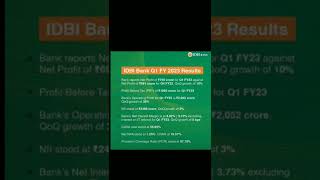 IDBI Bank Q1 Results, Profit increased to Rs. 756cr