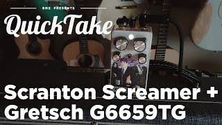 Video thumbnail for Emerson Scranton Screamer Overdrive + Gretsch G6669TG | QuickTake | Barnett Music Exchange by Barnett Music Exchange