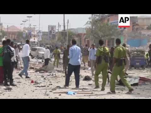 Raw: Hotel Attacked in Mogadishu, Somalia
