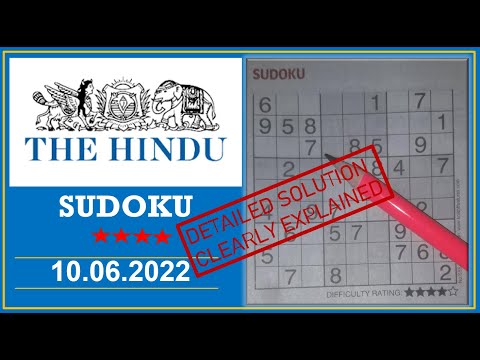 How to Solve 4 Star Hindu  Sudoku Jun 10 2022 -  Step By Step Solution