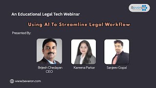 Live Webinar | Using AI to Streamline Legal Workflow | Smart Legal Counsel | Inhouse Legal Software