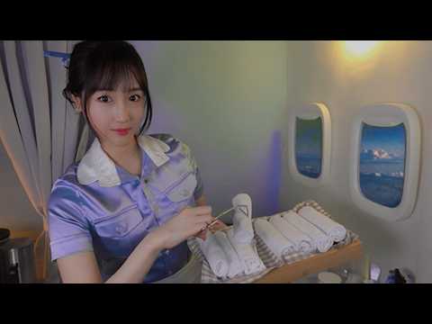 ASMR First Class Flight Attendant with Comfort & Overnight Care✈️