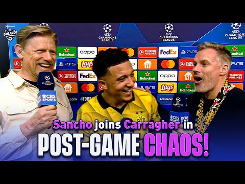 Jadon Sancho laughs with chaotic Carragher after Dortmund beat PSG! | UCL Today | CBS Sports