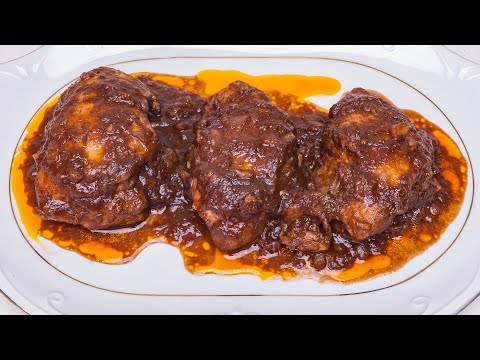 Pollo en salsa de vino tinto