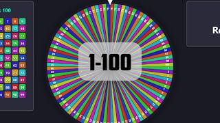 100 Number Spin The Wheel Elimination