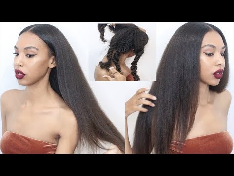 Updated Straight Hair Routine- How to Avoid Heat Damage (Natural Hair) Video