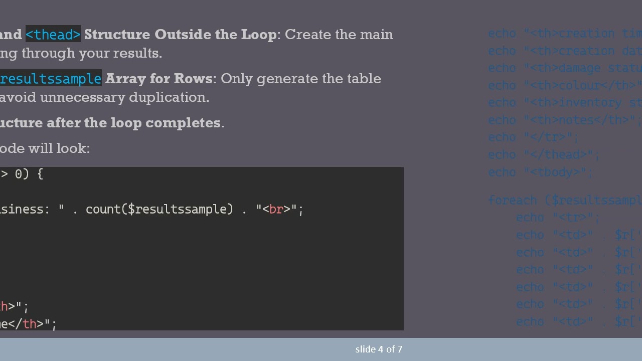 How to Combine SQL Results into a Single Table in PHP/HTML: A Clear Guide