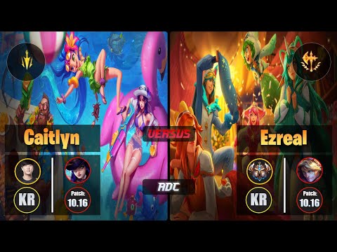 Ruler CAITLYN (ADC) [Lethal Tempo] VS EZREAL - Challenger KR Patch 10.16
