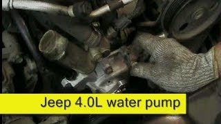 Jeep 4.0L water pump replacement how to DIY