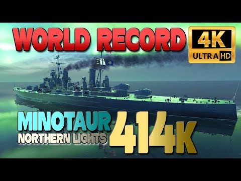 Cruiser Minotaur: WORLD RECORD, 414k damage - World of Warships