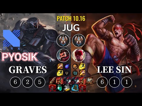 DRX Pyosik Graves vs Lee Sin Jungle - KR Patch 10.16