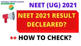 NEET Result 2021 Declared : Check Scorecards Expected Cut off On Your Email #short#neetresult#result