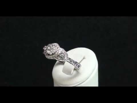 .79CT Pave Cluster Diamond Anniversary Engagement Ring