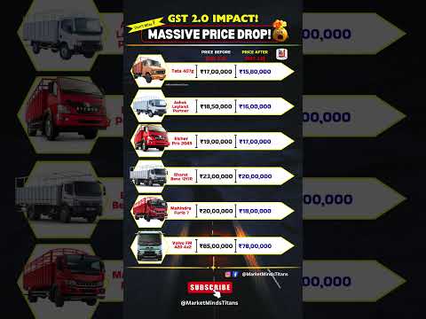 GST 2.0 SHOCKER: Truck Prices SLASHED! 💥 | Tata, Volvo, Benz Hit Hard #shorts #tax #india