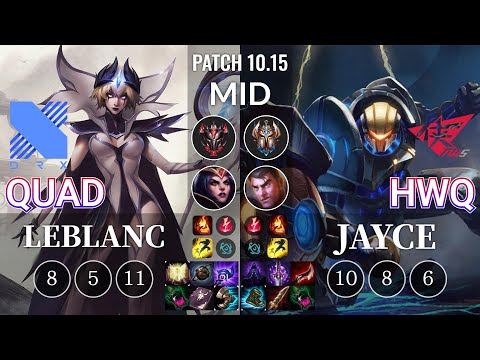 DRX Quad LeBlanc vs RWS HwQ Jayce Mid - KR Patch 10.15