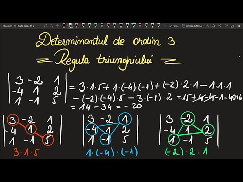 Triangle rule, determinants of order 3, solved exercises, grade 11 (Learn Mathematics Easily)