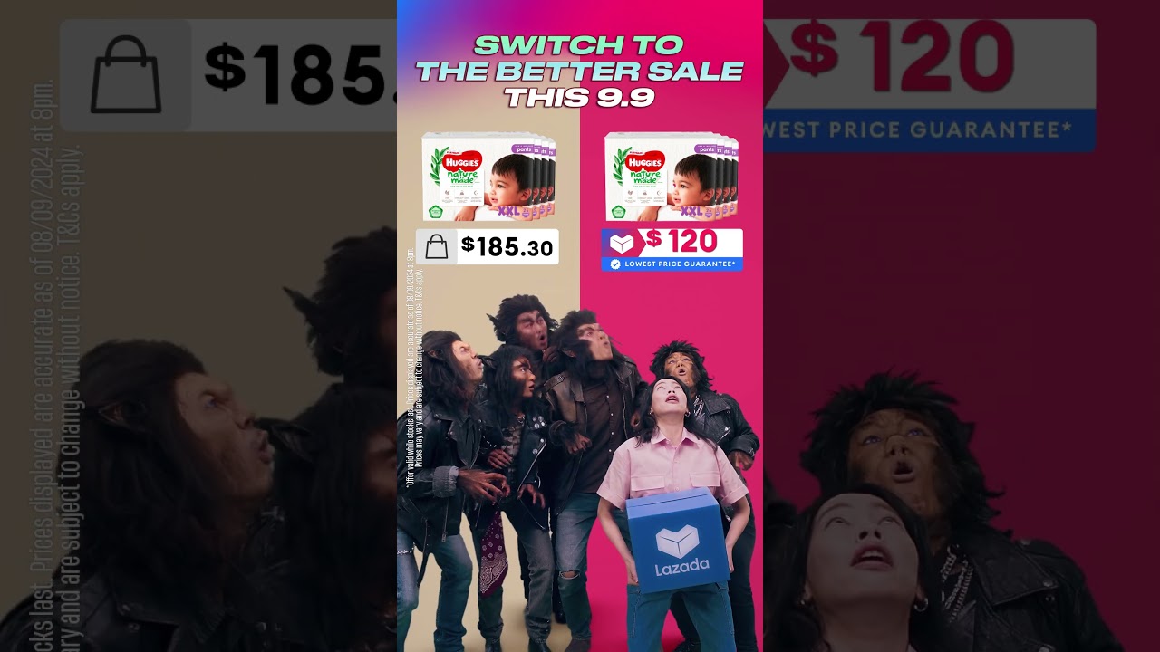 SWITCH to the better sale this 8th Sep (8pm) - 11 Sep with Lazada 9.9 Mega Brands Sale