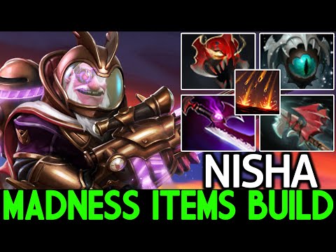 NISHA [Sniper] Right Click Mid with Madness Items Build Dota 2