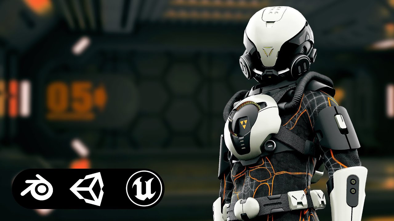 Cyber Astronaut-D Auto-Rig Pro Rigged For Mixamo Unreal Engine Unity 3D Model