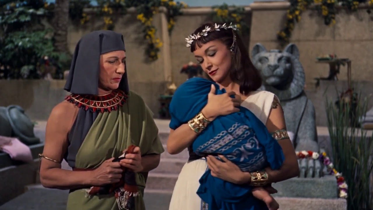 Pharaoh's daughter adopts the baby as her own child - The Ten Commandments 1956