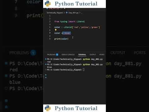 Python Tutorial Python Literal Basics