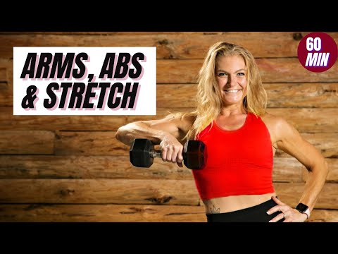 ARMS, ABS, AND STRETCH // 60 min WORKOUT // Toned arms // Strong Abs // Full body stretch