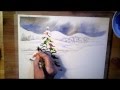 A Christmas Tree - watercolor painting process 