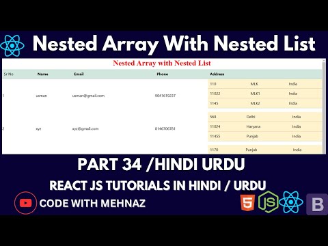 How To Make Nested Array With Nested List In Reactjs React Js Tutorials For Beginners Reactjs