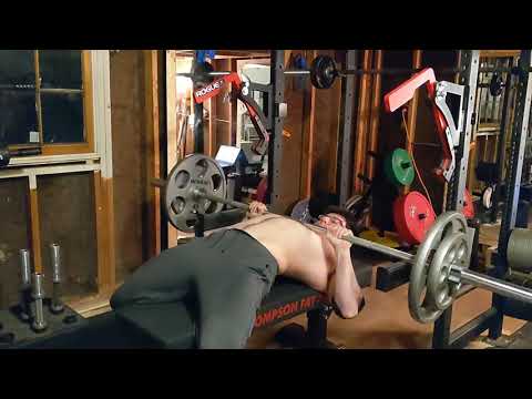 185 lbs (80 kg) close grip bench press for 10