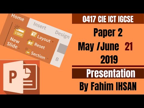 IGCSE ICT 0417/P21/2019 May - June (Presentation)