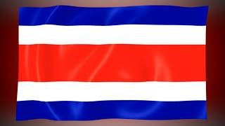 Costa Rica Flag Waving | 1 Hour Seamless Loop | No Sound