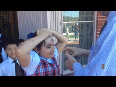 Distribution of blessed ashes on Ash Wednesday