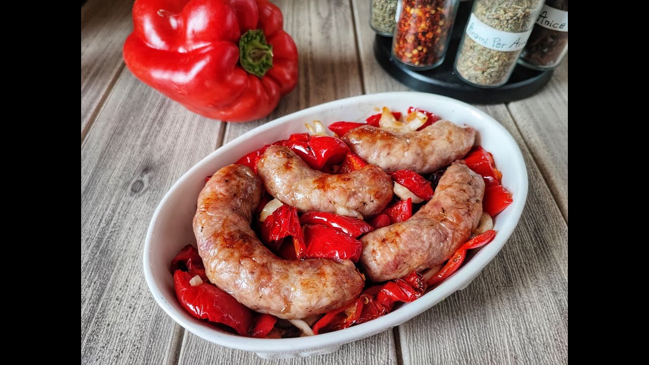 SALSICCIA E PEPERONI IN FRIGGITRICE AD ARIA