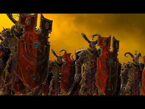 GREENSKINS vs WARRIORS OF CHAOS - Massive TotalWar Warhammer 3 cinematic battle