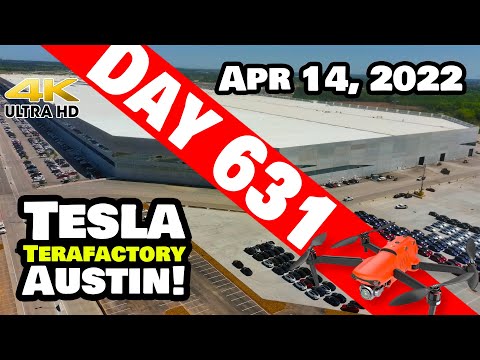GIGA TEXAS LATEST UPDATE! - Tesla Gigafactory Austin 4K  Day 631 - 4/14/22 - Tesla Terafactory Texas