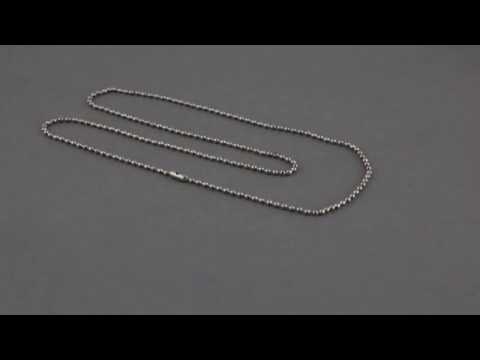 Beaded Ball Chain Links, Connector Style, 24" Long, #3 Ball, Metal Ball Chain