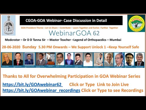 Webinar 62- Chhattisgarh Orthopedic Association Case Discussion 1