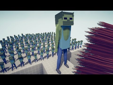 100x MINECRAFT ZOMBIE + GIANT vs EVERY GOD | Totally Accurate Battle Simulator TABS