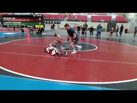 58-61 Lbs Round 3 - Mason Lee, Backyard Brawlers Wrestling Club Vs Carter Hudson, Virginia Elite W