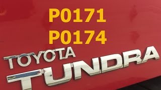 Toyota Tundra P0171 P0174 Lean Codes