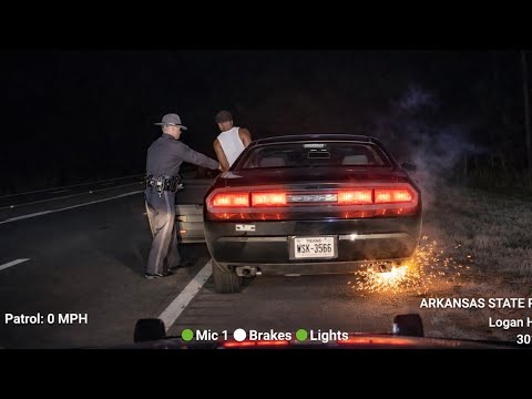 Badass Arkansas Trooper Refuses To Give Up After Being Dragged By Dodge Challenger 