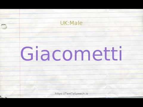 How to pronounce giacometti